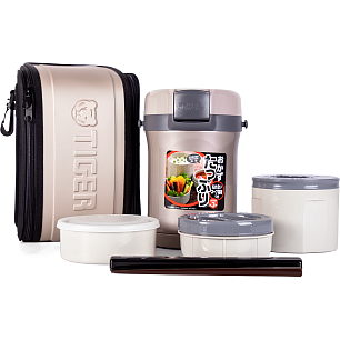 Термос для еды с контейнерами Tiger LWU-B170 Warm Silver